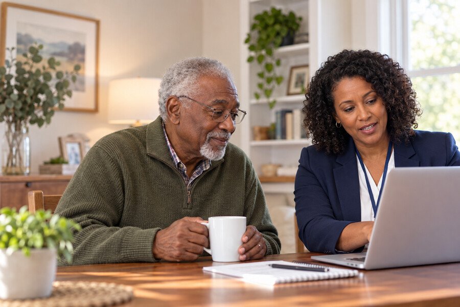 Senior discussing Medicare